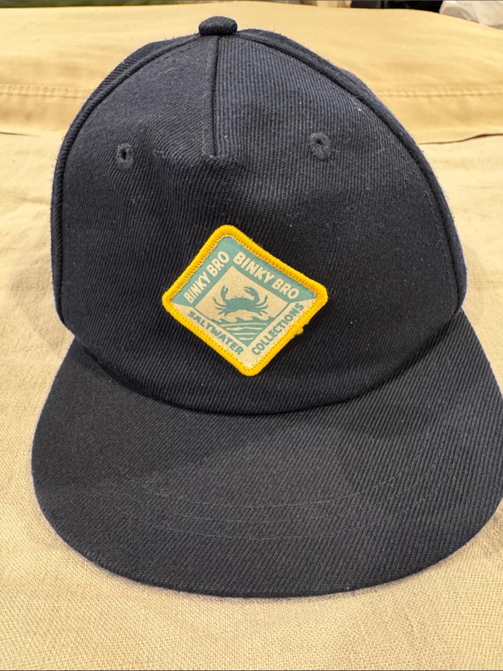 Binky Bro Kids Navy Baseball Hat with Yellow Patch